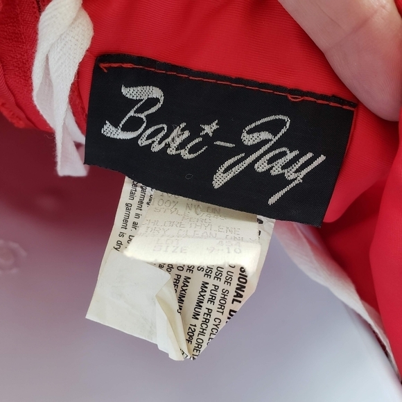 Bari-Jay Vintage Women's Red Sequin Halter Top Mini Dress Scallop Formal Fancy - Picture 4 of 14